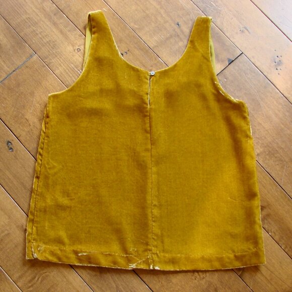 J. Crew Velvet Sleeveless Tank Top Boxy Mustard Yellow Gold Size 2 Small - Picture 11 of 14